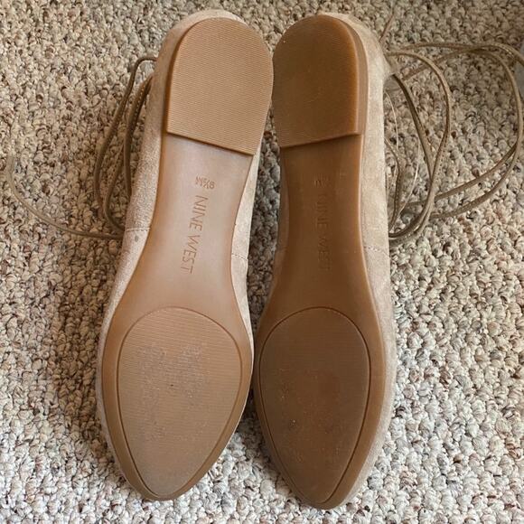 Nine West Tan Lace Up Ballet Flat - Picture 3 of 8
